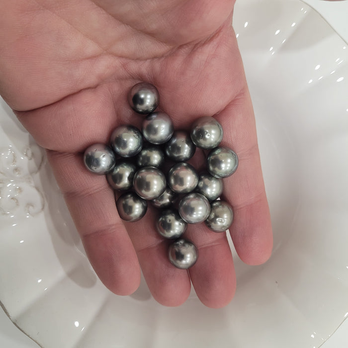 Tahiti Loose Pearls 11-12 mm Dark Silver Color Very HIgh Luster