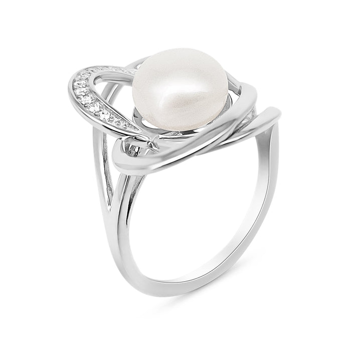 Cultured Pearl 9 mm Silver Ring 925
