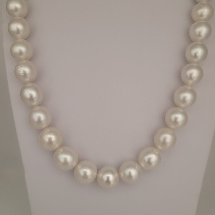 White South Sea Pearls 10-12.60 mm Very High Luster 18K Gold Clasp