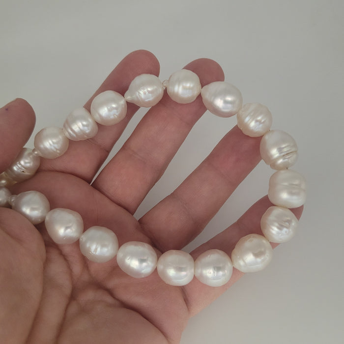 White South Sea Pearls 11-13 mm Very High Luster 18K Gold Clasp
