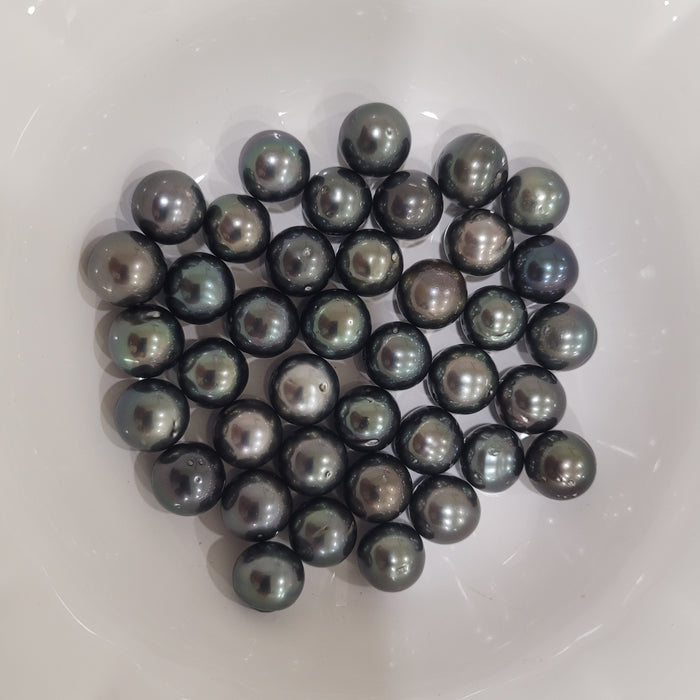 Tahiti Pearls 12-13 mm Dark Color, Very High Luster, Semi-Round