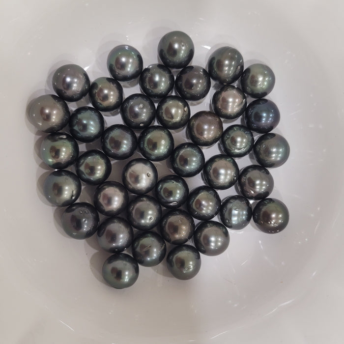 Tahiti Pearls 12-13 mm Dark Color, Very High Luster, Semi-Round