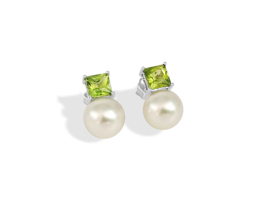 Zuidzeeparels, edelstenen Peridot, 18K witgoud