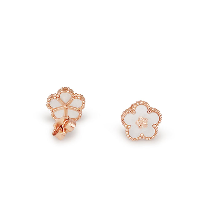 Earrings of Mother of Pearls and Silver 925 Rose Gold Plated