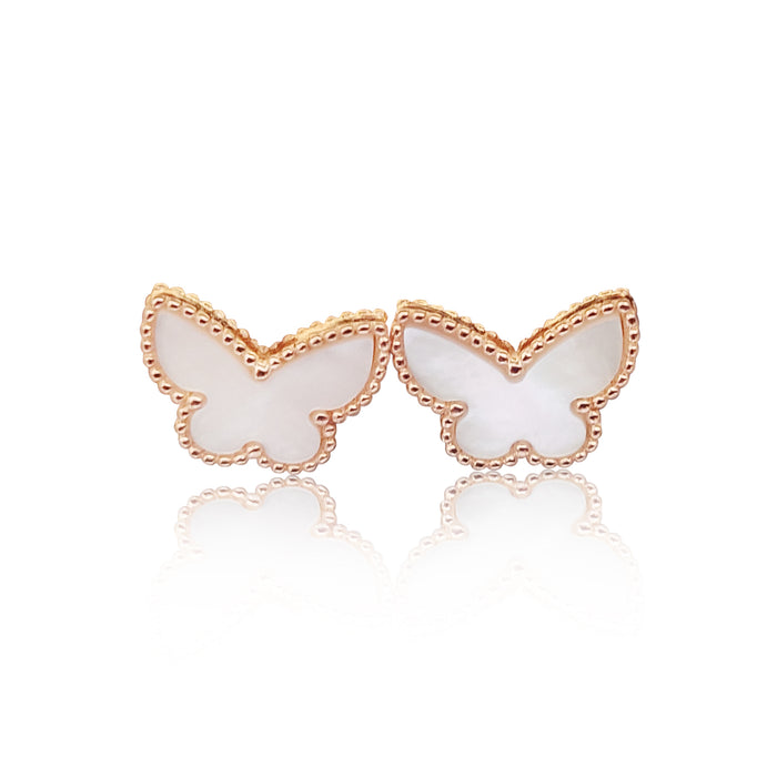 Earrings of Mother of Pearl and Silver 925 Rose Gold Plated