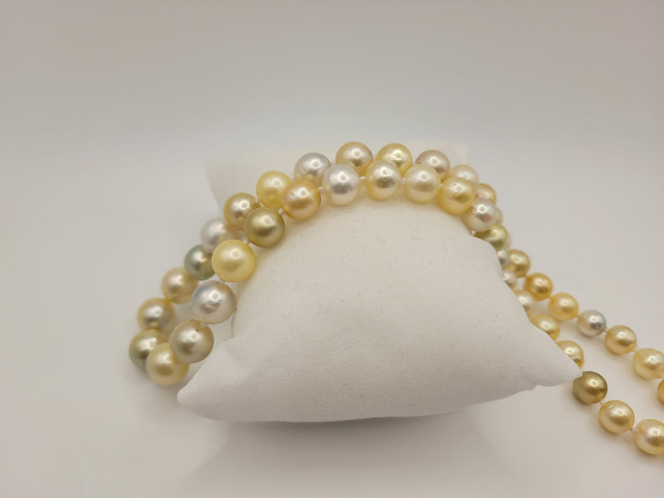 South Sea Pearls 8-10 mm Natural Colors, 18 Karat solid Gold clasp - Only at  The South Sea Pearl