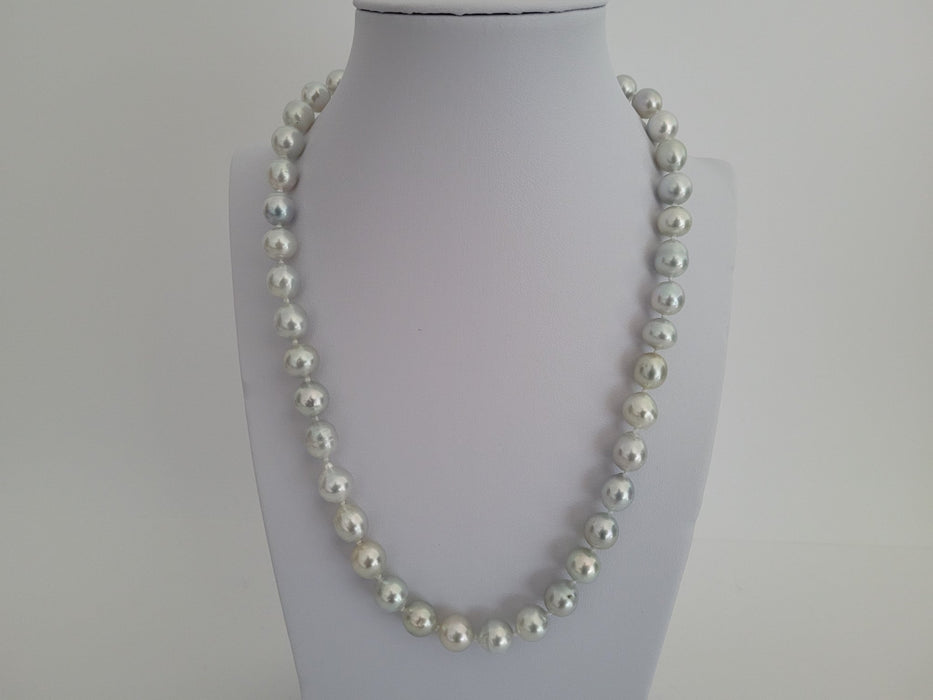 South Sea Pearls Necklace 8.80-9.80 mm Silver Color - The South Sea Pearl