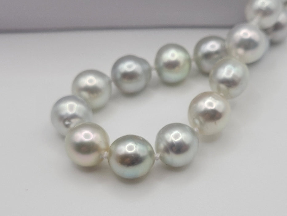 South Sea Pearls Necklace 8.80-9.80 mm Silver Color - The South Sea Pearl